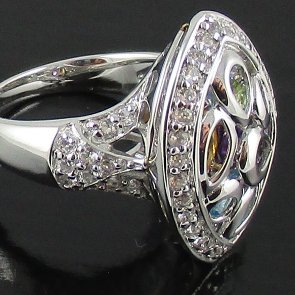 Victoria Wieck 2.14ct Multigem Mosaic Overlay Ring - Picture 3 of 7
